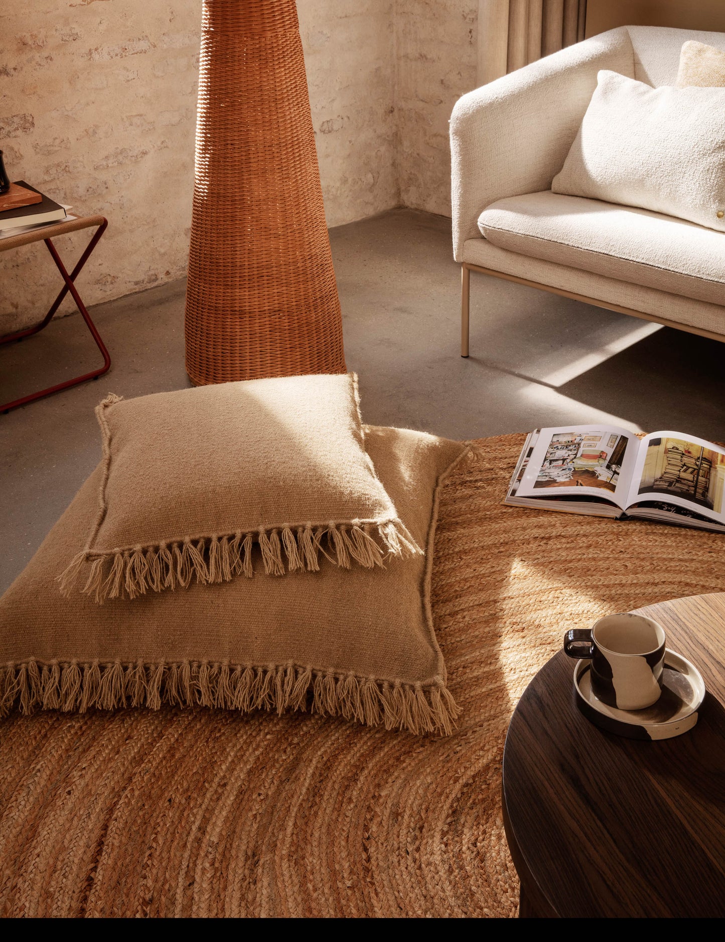 Coussin à franges Kelim de Ferm Living