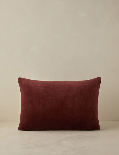 Oreiller en velours carmin