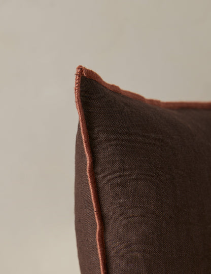 Oreiller en lin contrasté Carys