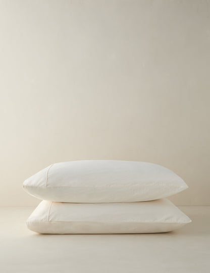 Taies d'oreiller Juna en percale lavée (lot de 2)