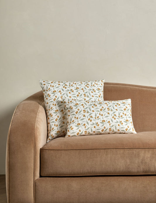 Coussin en lin Kumquats de Rylee + Cru
