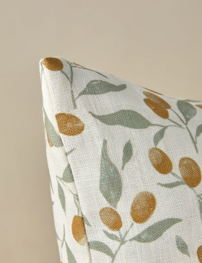 Coussin en lin Kumquats de Rylee + Cru