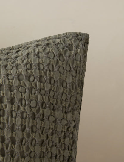 Taie d'oreiller Lenora en coton et lin texturé