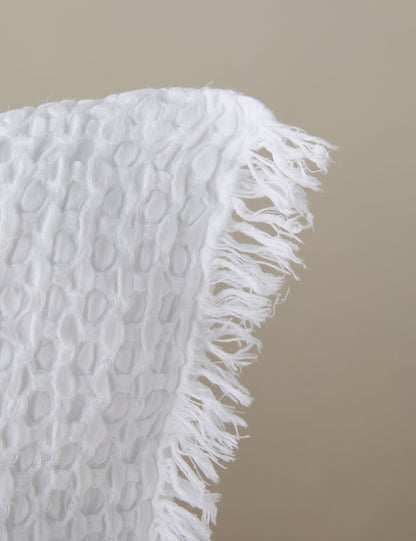 Taie d'oreiller Lenora en coton et lin texturé