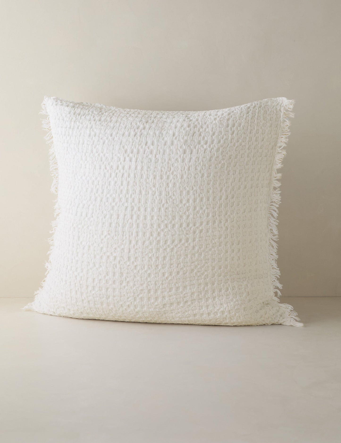 Taie d'oreiller Lenora en coton et lin texturé