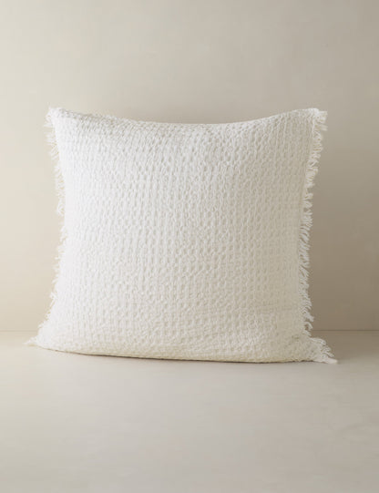 Taie d'oreiller Lenora en coton et lin texturé