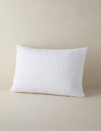 Taie d'oreiller Lenora en coton et lin texturé