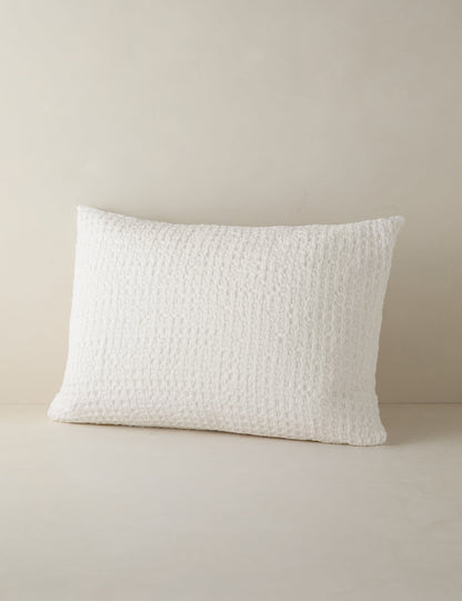 Taie d'oreiller Lenora en coton et lin texturé