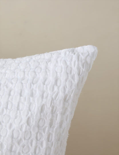 Taie d'oreiller Lenora en coton et lin texturé