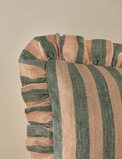 Oreiller à volants en lin Amaroso