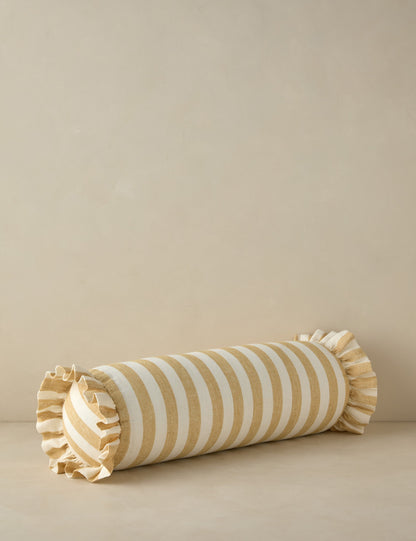 Coussin traversin à volants en lin Amaroso