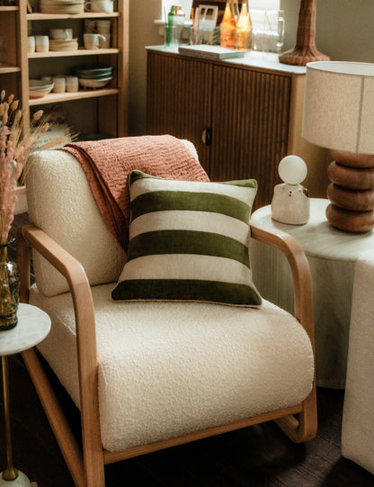 Oreiller à rayures en velours Borroto