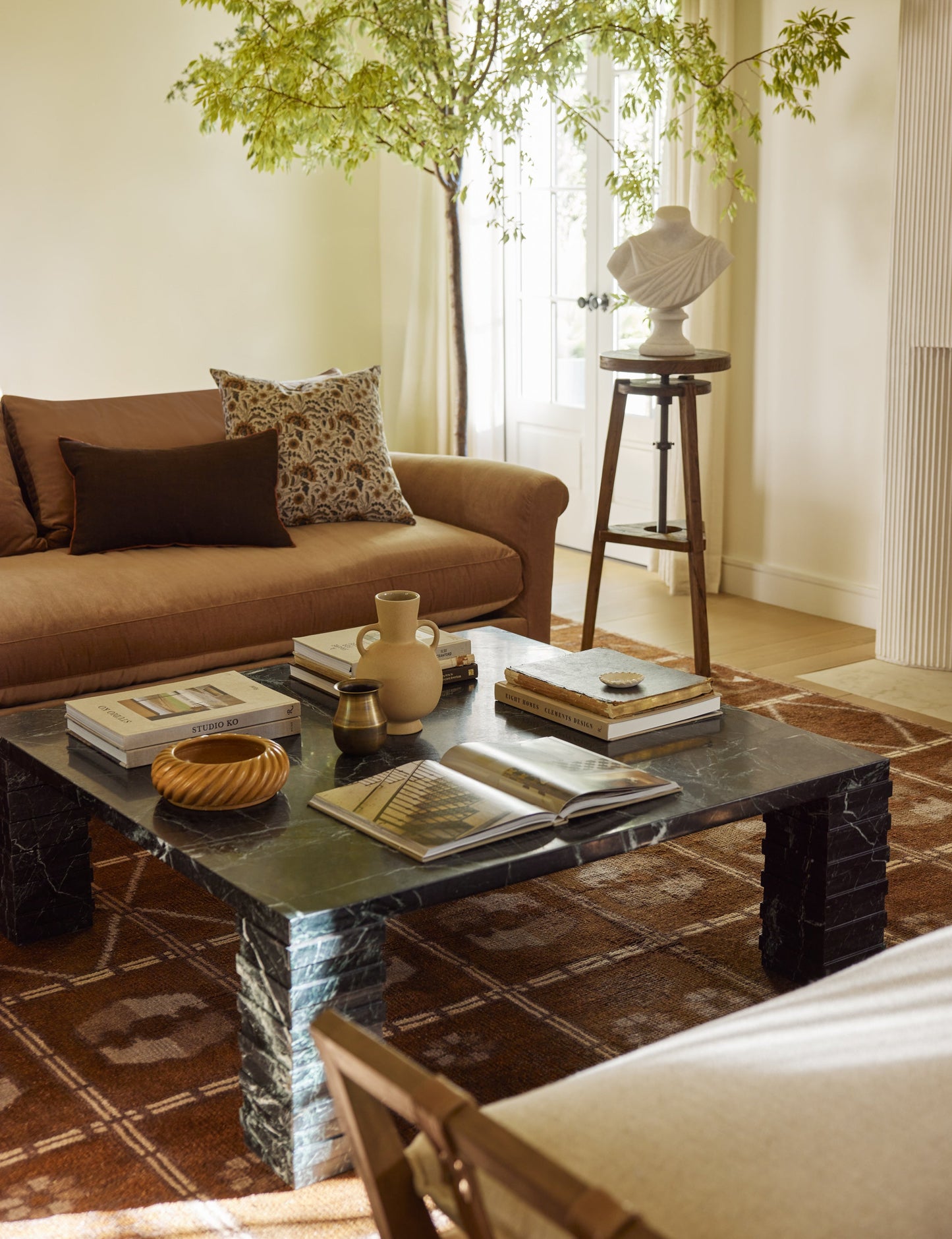 Oreiller en lin contrasté Carys