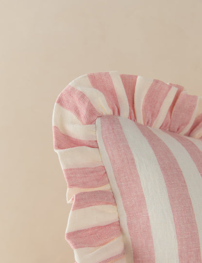 Oreiller à volants en lin Amaroso