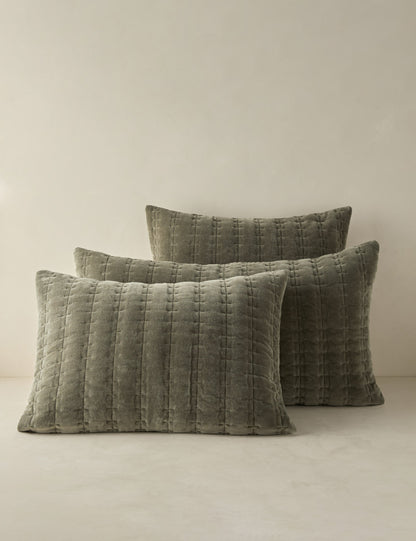 Taie d'oreiller matelassée en velours Anderson