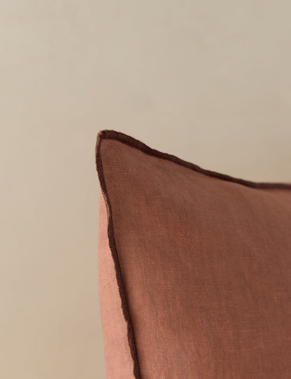 Oreiller en lin contrasté Carys