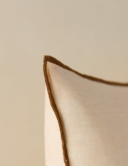 Oreiller en lin contrasté Carys