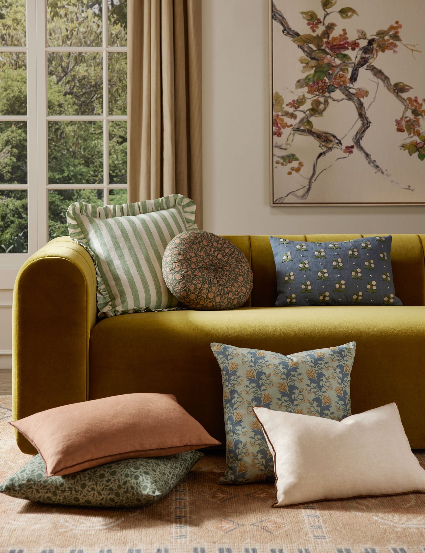 Oreiller en lin contrasté Carys