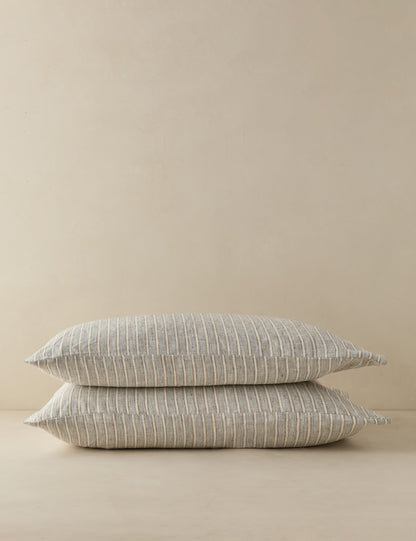 Ensemble de taies d'oreiller rayées Eadlin en lin européen®