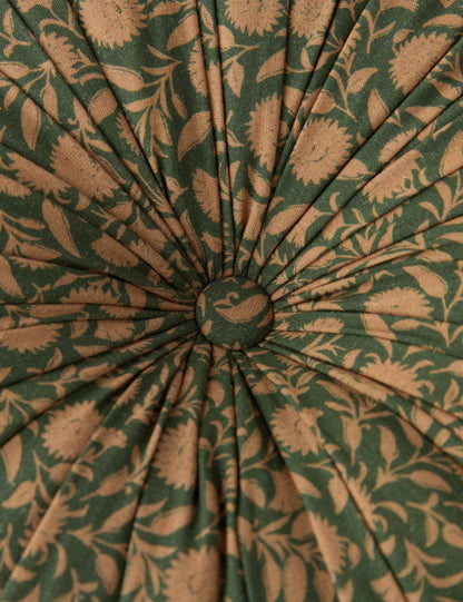 Coussin rond capitonné en lin et coton Fransen