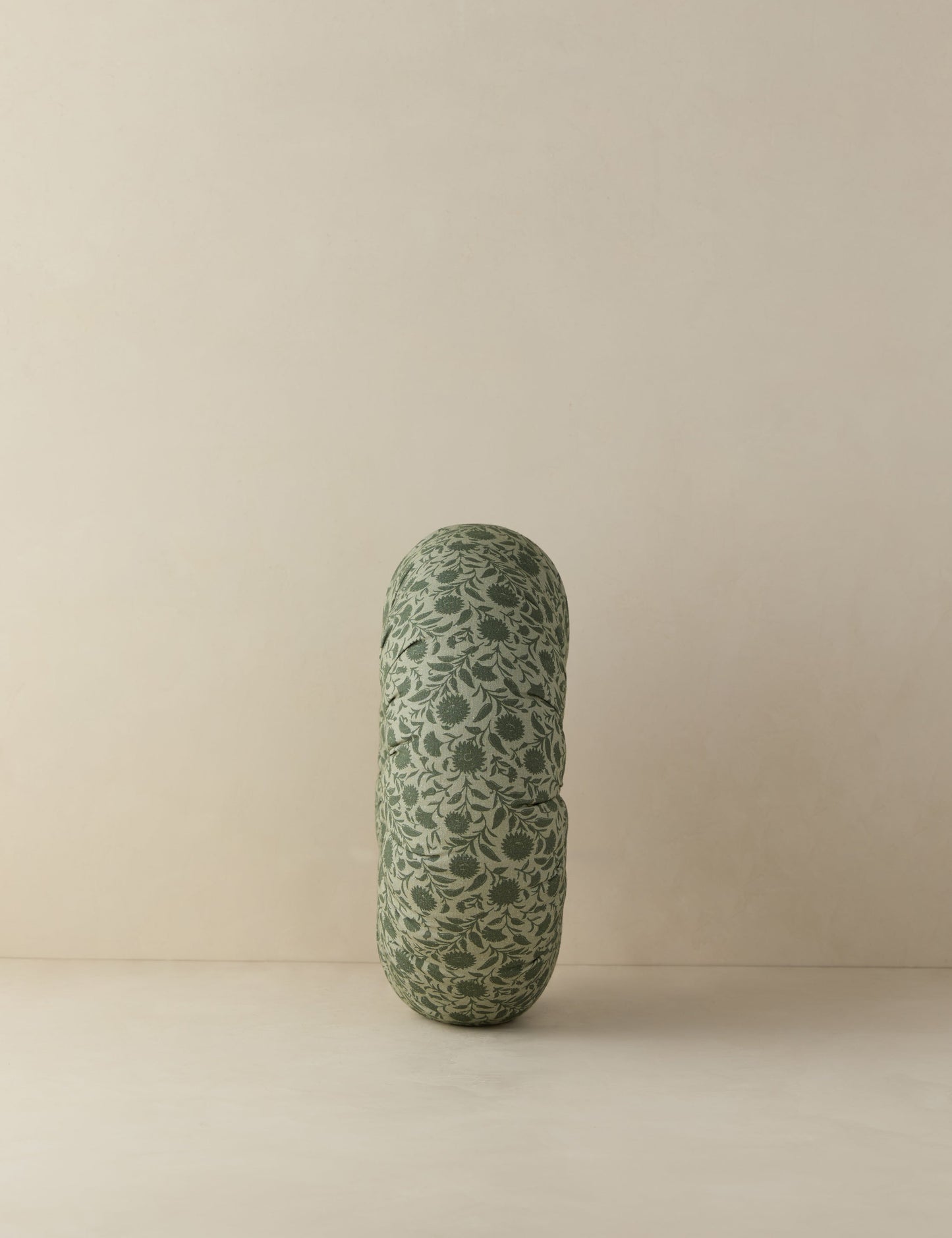 Coussin rond capitonné en lin et coton Fransen