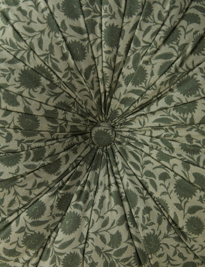 Coussin rond capitonné en lin et coton Fransen