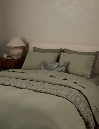 Taies d'oreiller Juna en percale lavée (lot de 2)