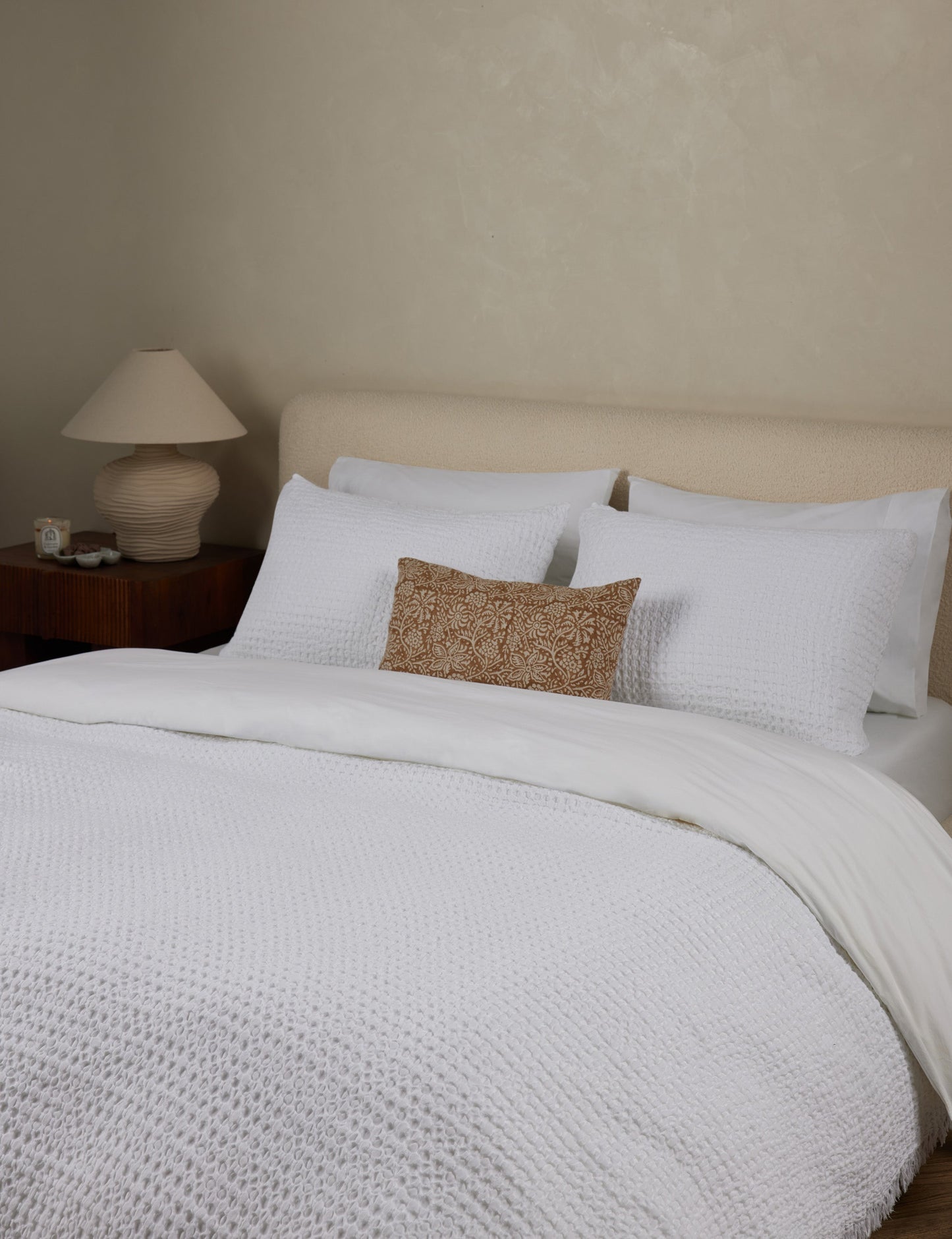 Couverture Lenora en coton et lin texturé