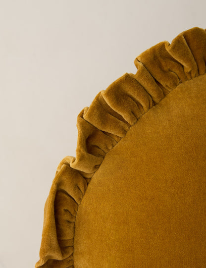 Coussin rond en velours Mauree