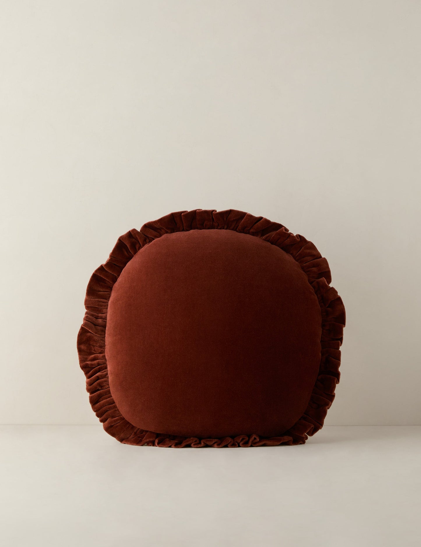 Coussin rond en velours Mauree