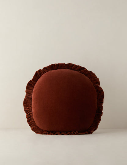 Coussin rond en velours Mauree