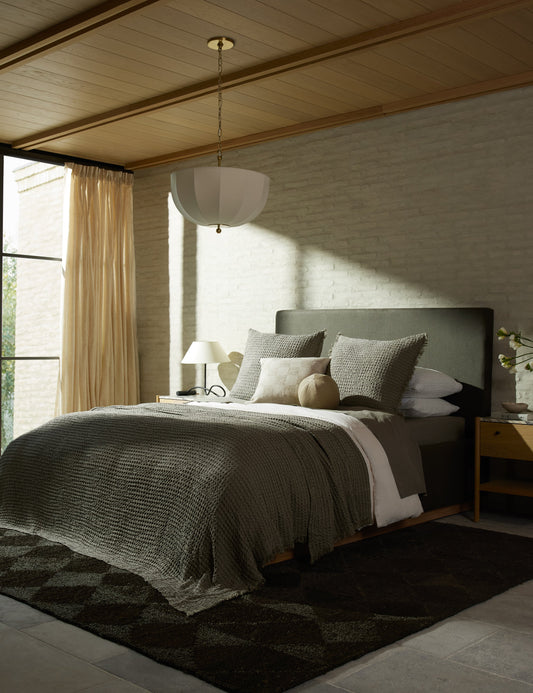 Couverture Lenora en coton et lin texturé