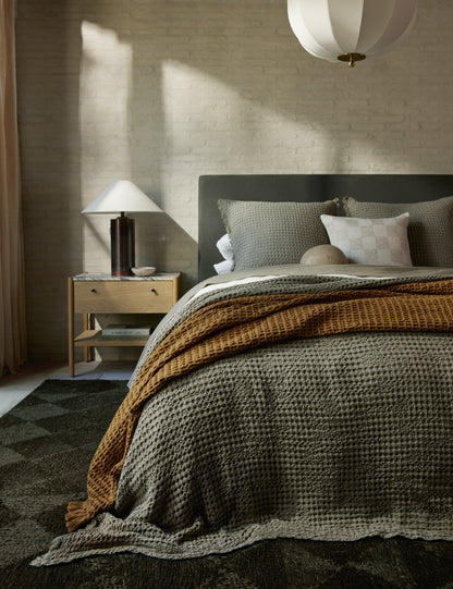 Taie d'oreiller Lenora en coton et lin texturé