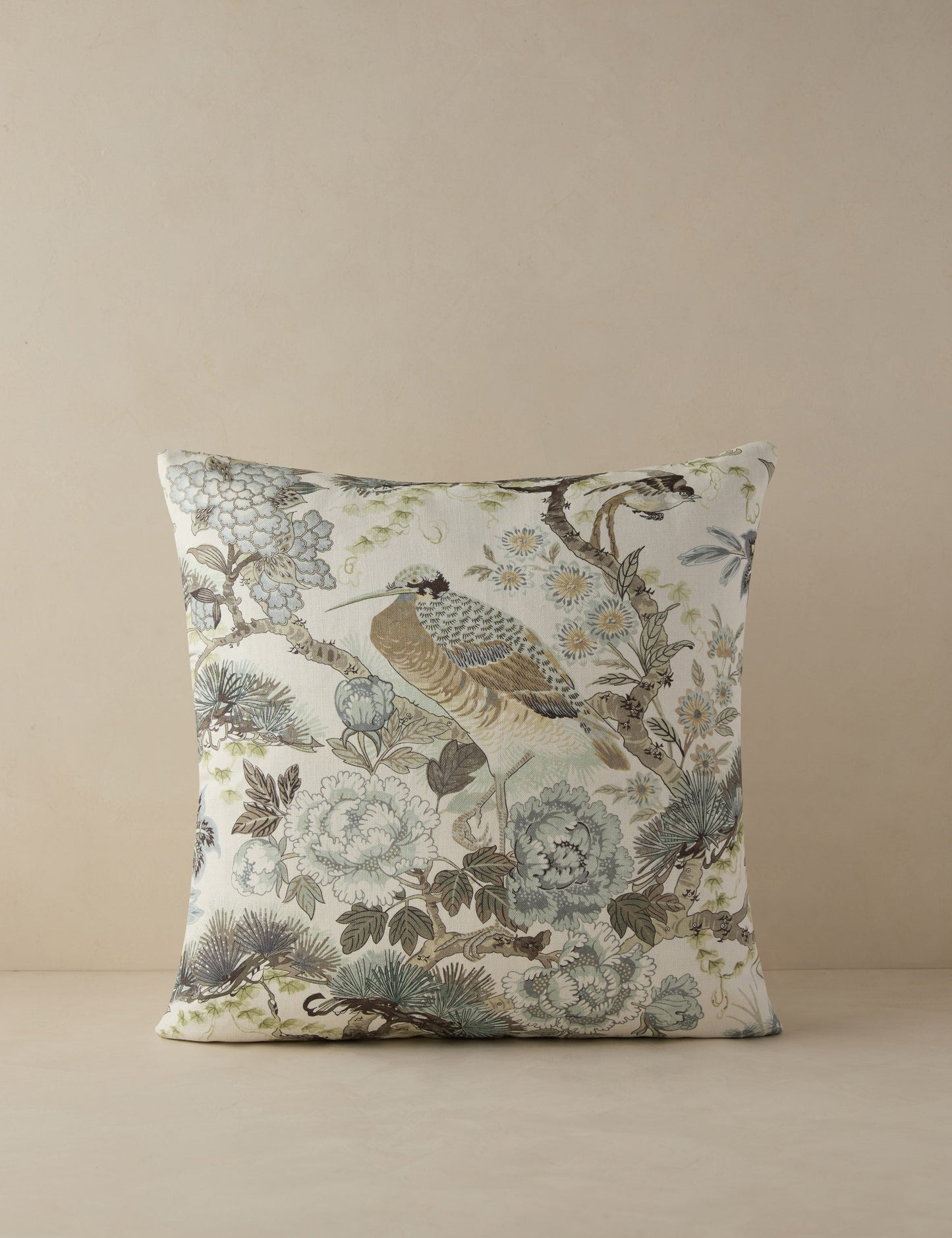 Coussin en lin imprimé Shenyang par Scalamandre