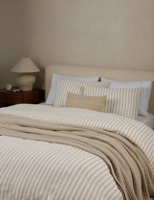 Housse de couette rayée Thayer en lin européen®
