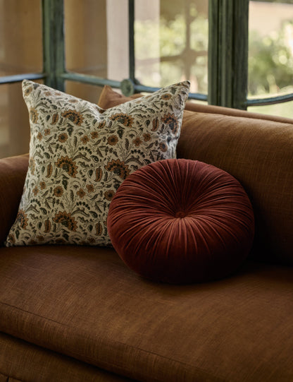 Coussin rond en velours Monroe