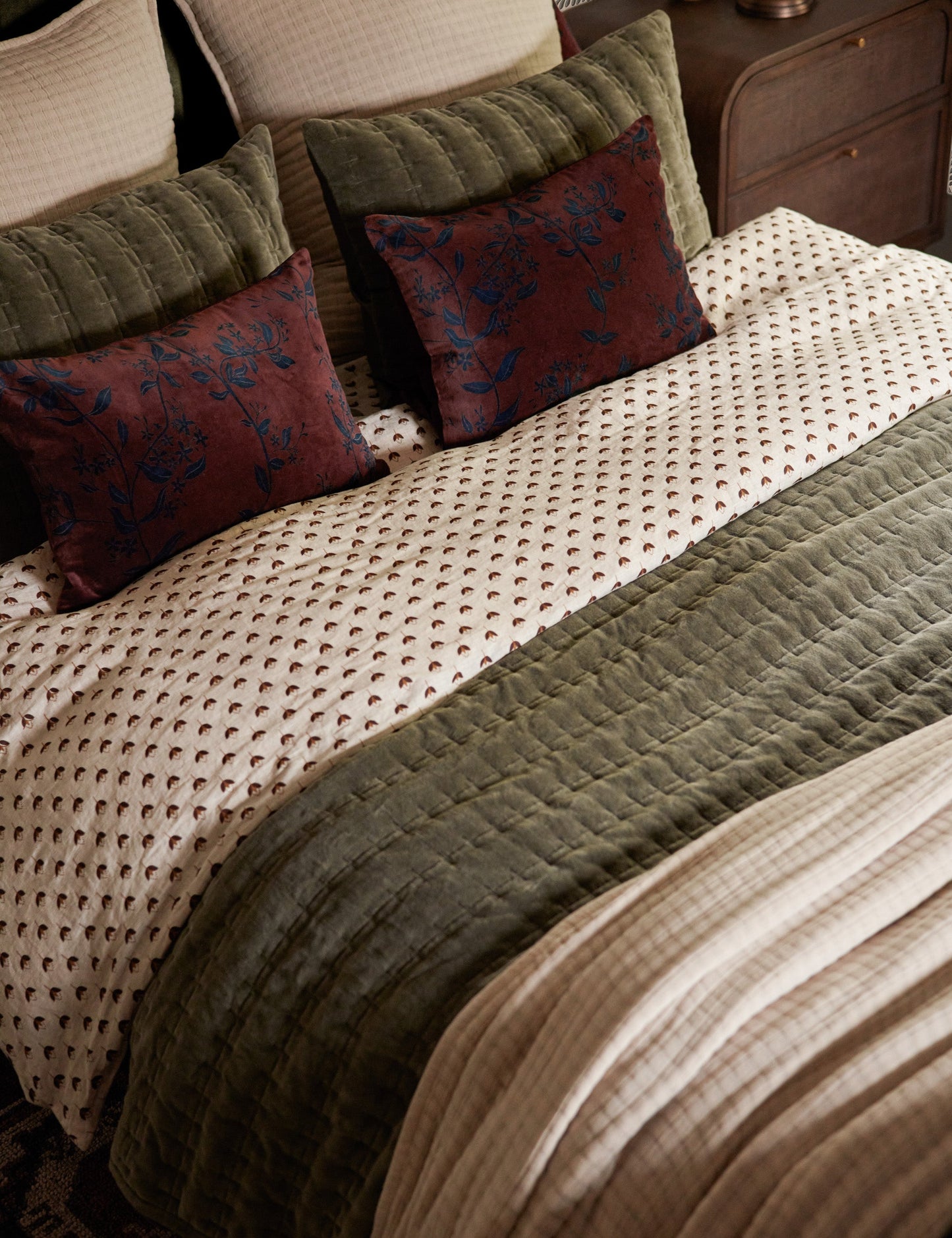 Taie d'oreiller matelassée en velours Anderson