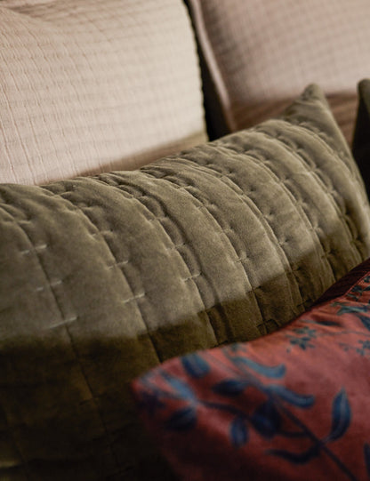 Taie d'oreiller matelassée en velours Anderson