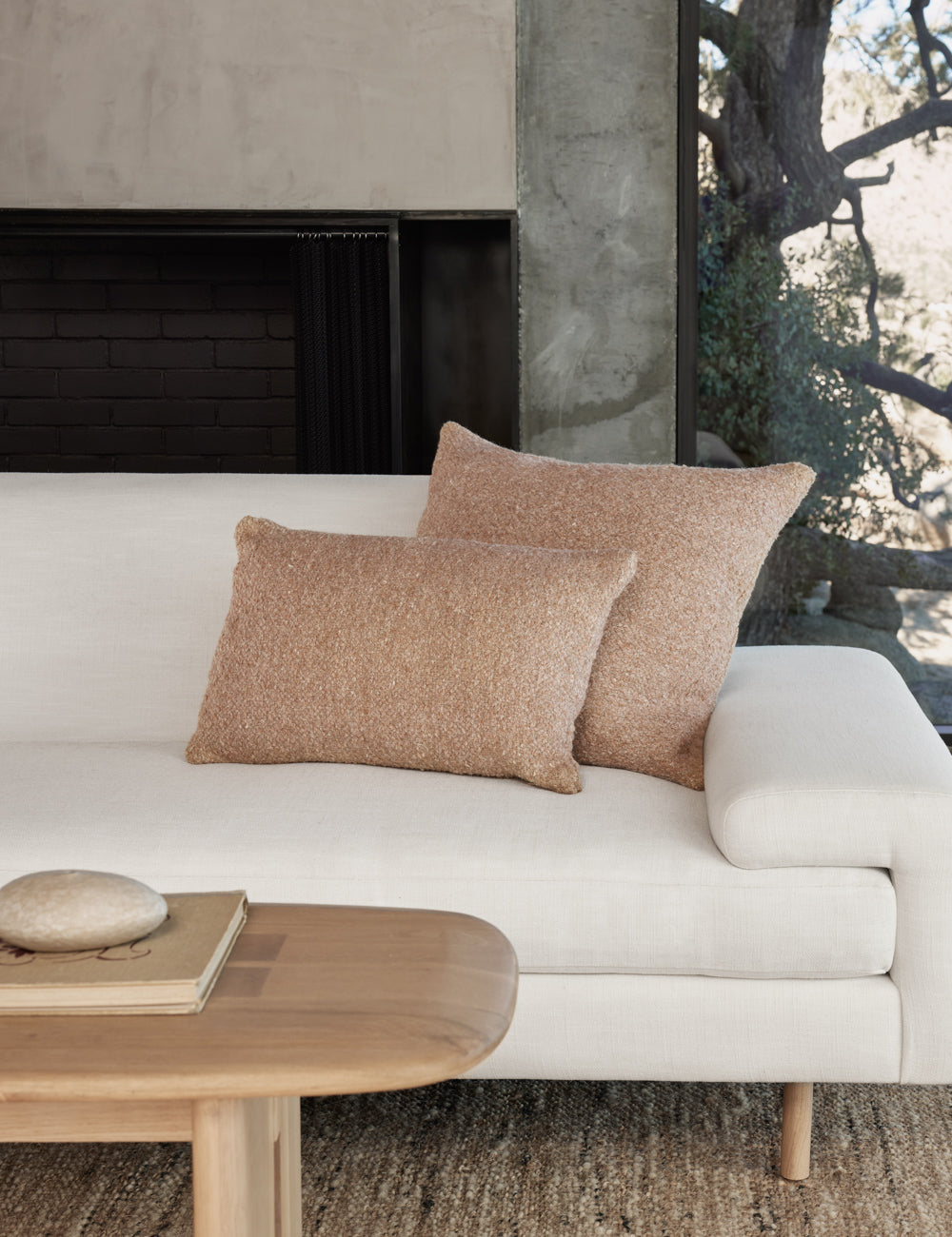 Oreiller en lin bouclé Manon