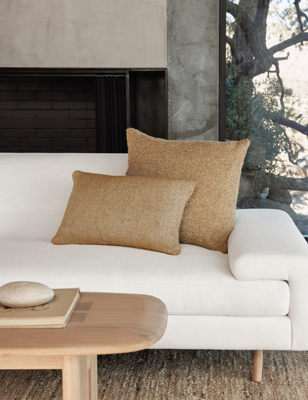 Oreiller en lin bouclé Manon